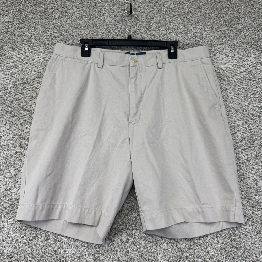 Polo Ralph Lauren Prospect Short Mens Size 38 Beige Flat Front 100% Cotton Chino